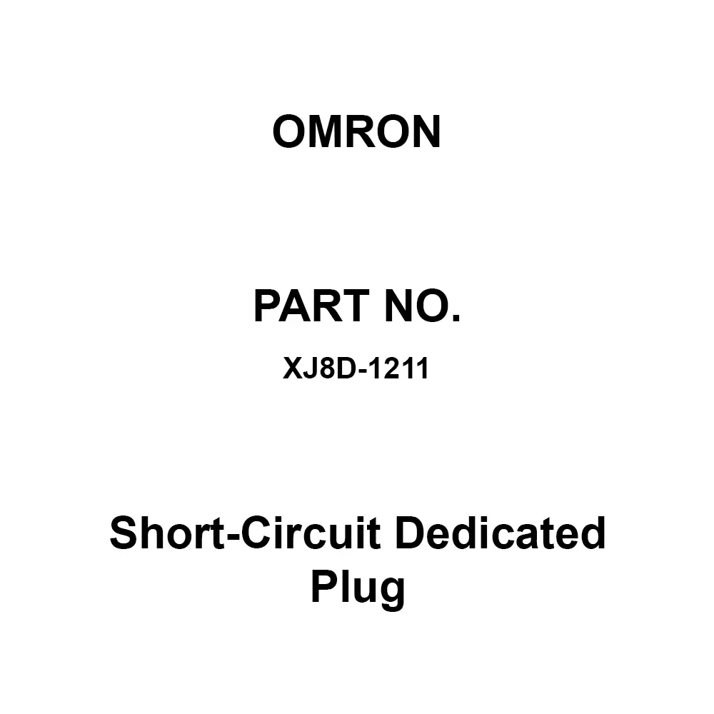 Omron Short-Circuit Dedicated Plug 10³ mΩ or More At 500 V DC, XJ8D-1211