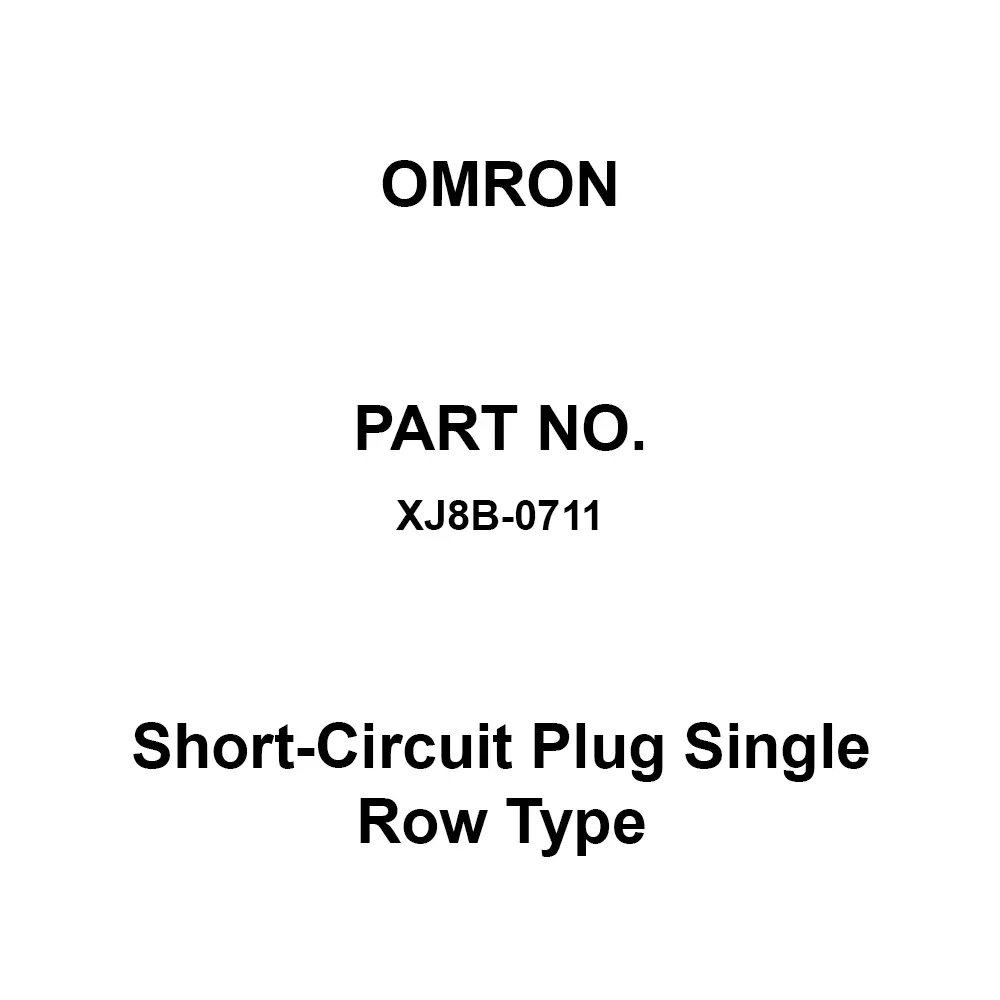 Omron Short-Circuit Plug Single Row Type 10³ mΩ or More At 500 V DC, XJ8B-0711