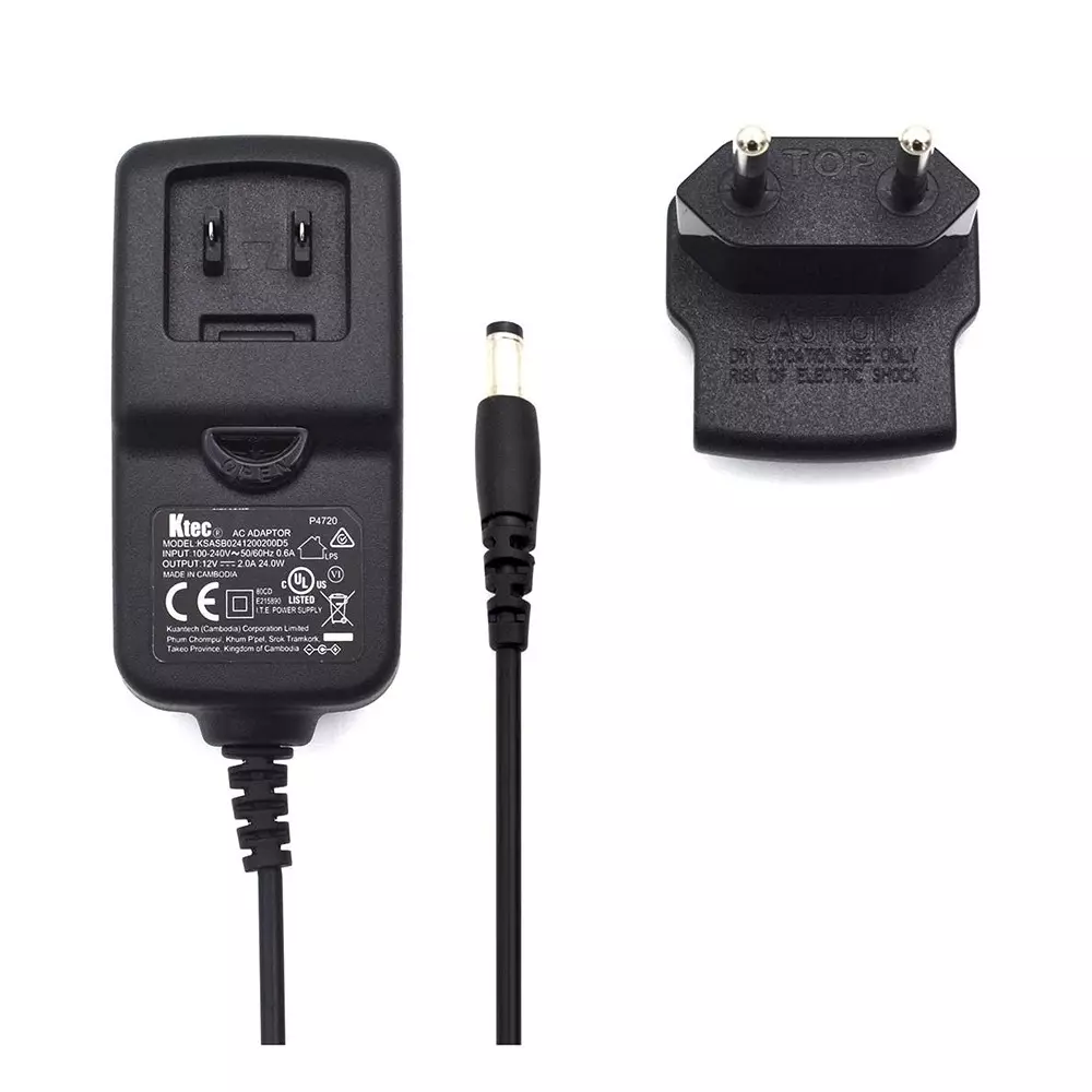 EDATEC Interchangeable Plug Wall Mount 1 Output 90 VAC to 264 VAC, ED-PSU1202-EU