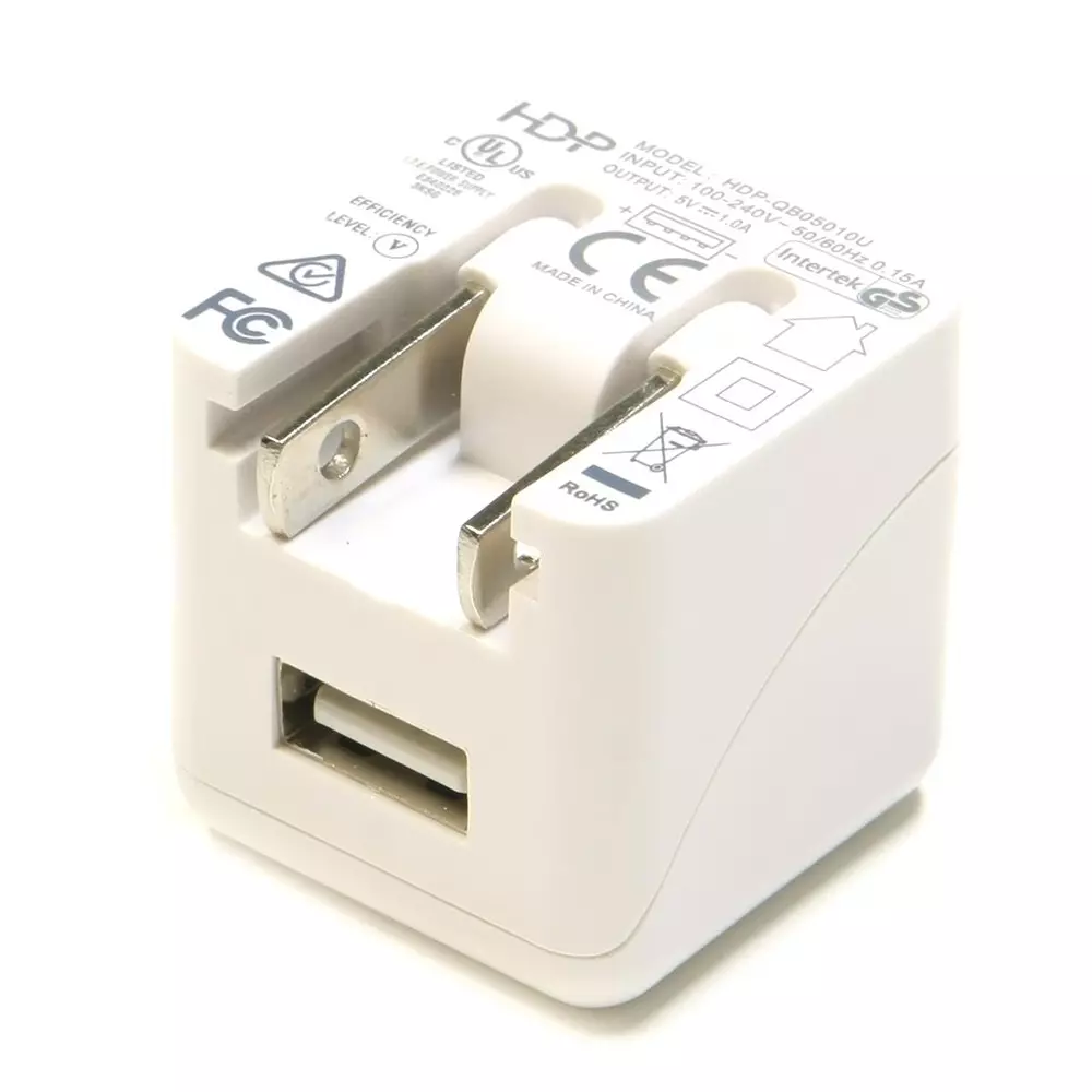 HDP Power Fixed Plug Wall Mount 1 Output 90 VAC to 264 VAC, HDP-QB-WUSB-B