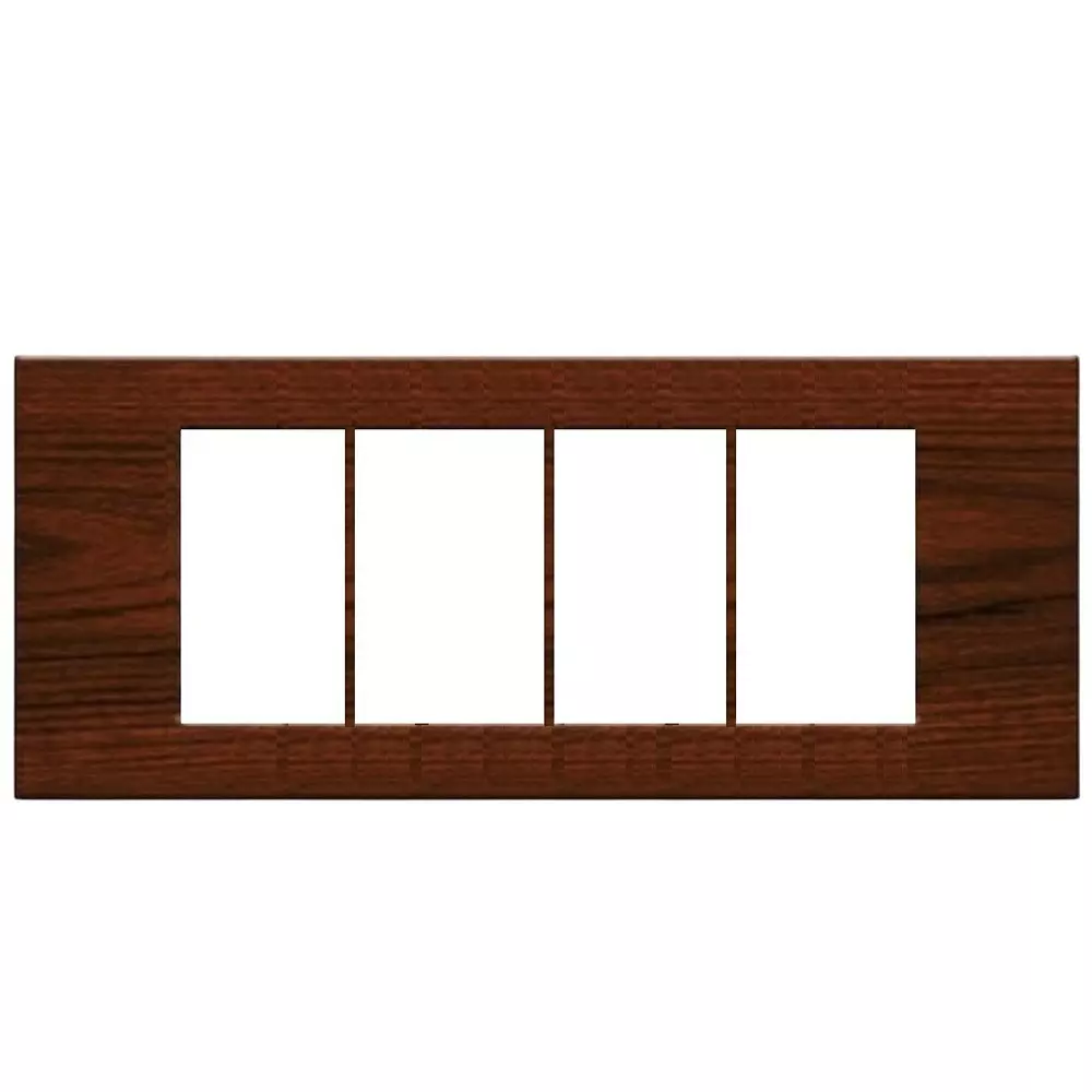 Gold Coast Cube Horizontal Cover Plate 8 Module Teakwood Silver Plastic for Home & Office Use, (H) G Max (TS)