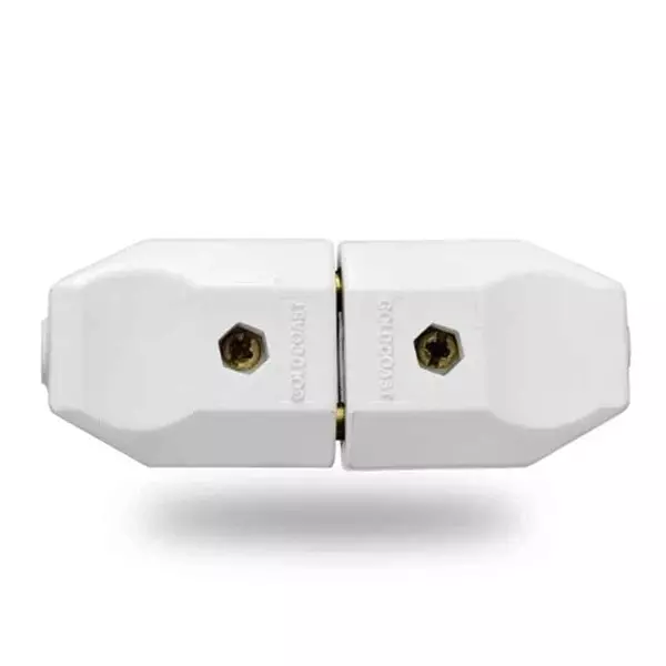 Gold Coast Play Male & Female 2 Pin Plug White Polycarbonate for Home & Office Use, 2134-WH