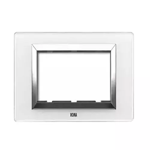Anchor Roma Classic Vetro Glass Plate Pure White 2 Module, 30227GPW (Pack of 5)