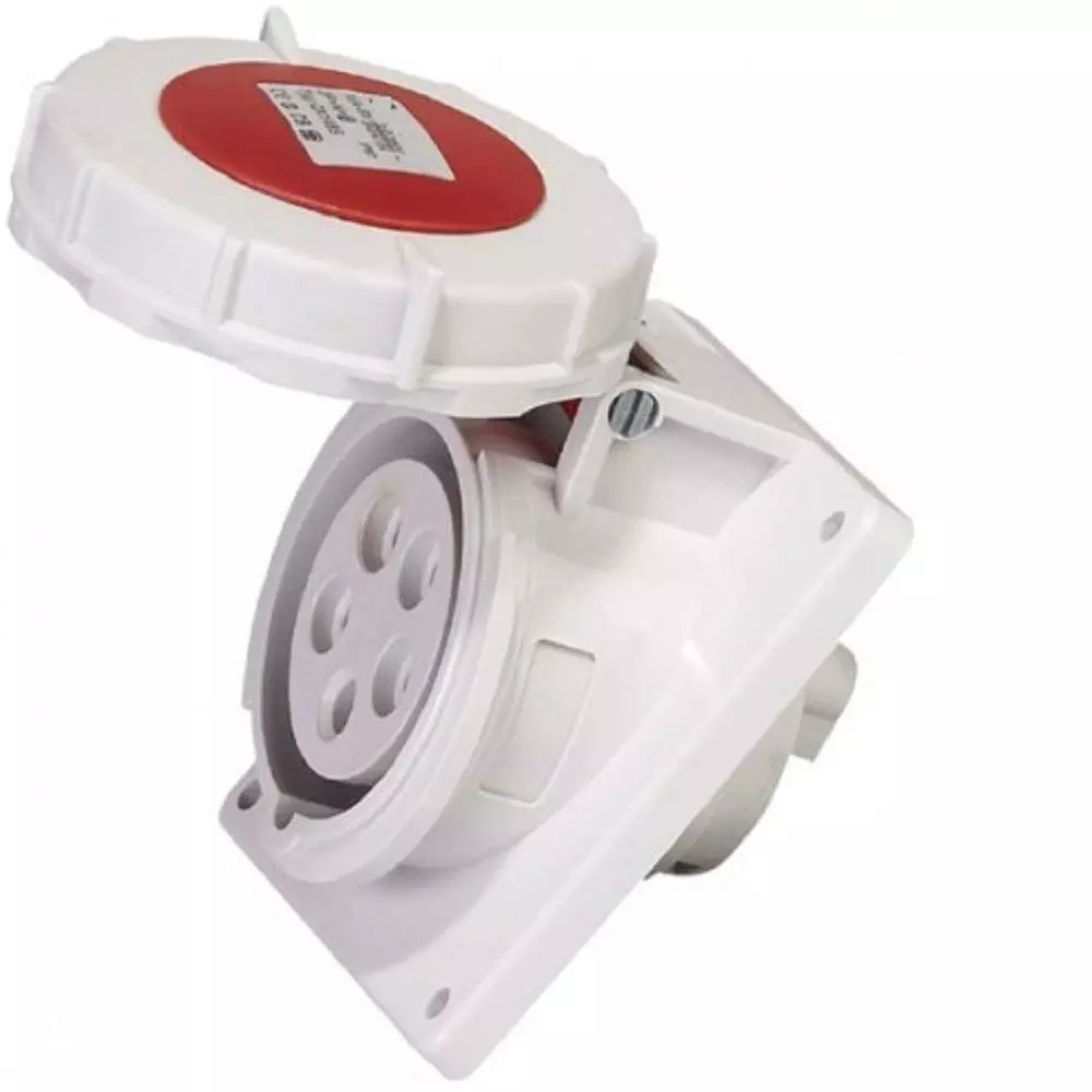 BCH Panel Mounted Straight Socket 16 Amp 3 Pole Rated Voltage 230 V Polycarbonate IP67 Rating, BPX1PSS371