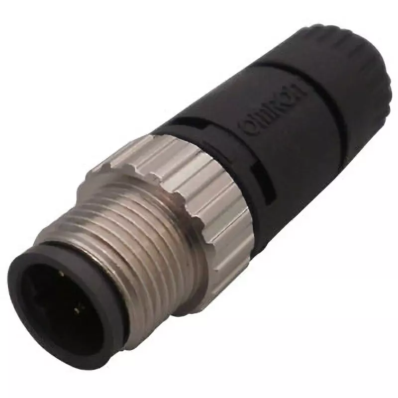 Omron Round M12 Assembled Connector Plug Crimp/Solder Type AC/DC 250 V, XS2G-A421
