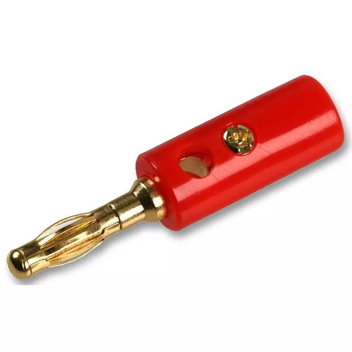 MULTICOMP PRO Banana Plugs & Jacks STRAIGHT 4MM BANANA PLUG, RED, CABLE, PE000038