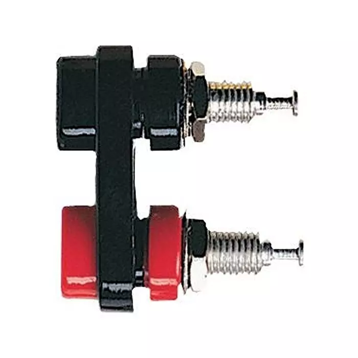 POMONA Double Banana Jack, 15A, Turret, Black, 2269-0