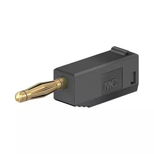 Staubli PLUG, 2MM, BLACK, PK5, 22.1004 + 22.2030-21 (Pack of 5)