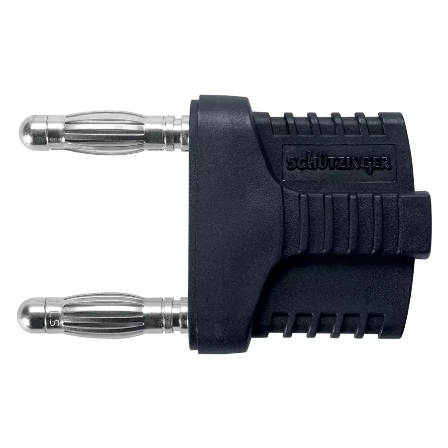 SCHUTZINGER CONN, BANANA, PLUG, 12A, BLACK, KURZ 19-4 IG MB NI / SW