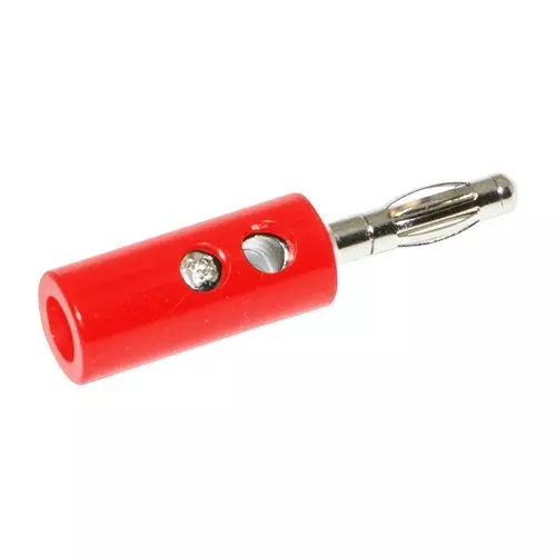 MUELLER ELECTRIC CONN, BANANA, PLUG, 15A, SCREW, RED, BU-00249-2.