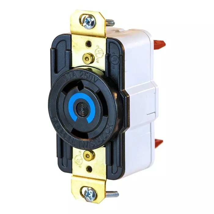 HUBBELL WIRING DEVICES CONNECTOR, NEMA L6-30R, 30A, BLACK, HBL2620ST