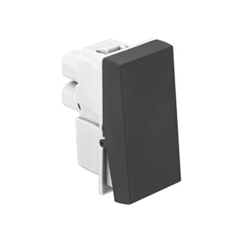 Legrand Switch Allzy 6 Amp 1 Way 1 Module Matt Black, 6812 00 (Pack of 20 Pcs)