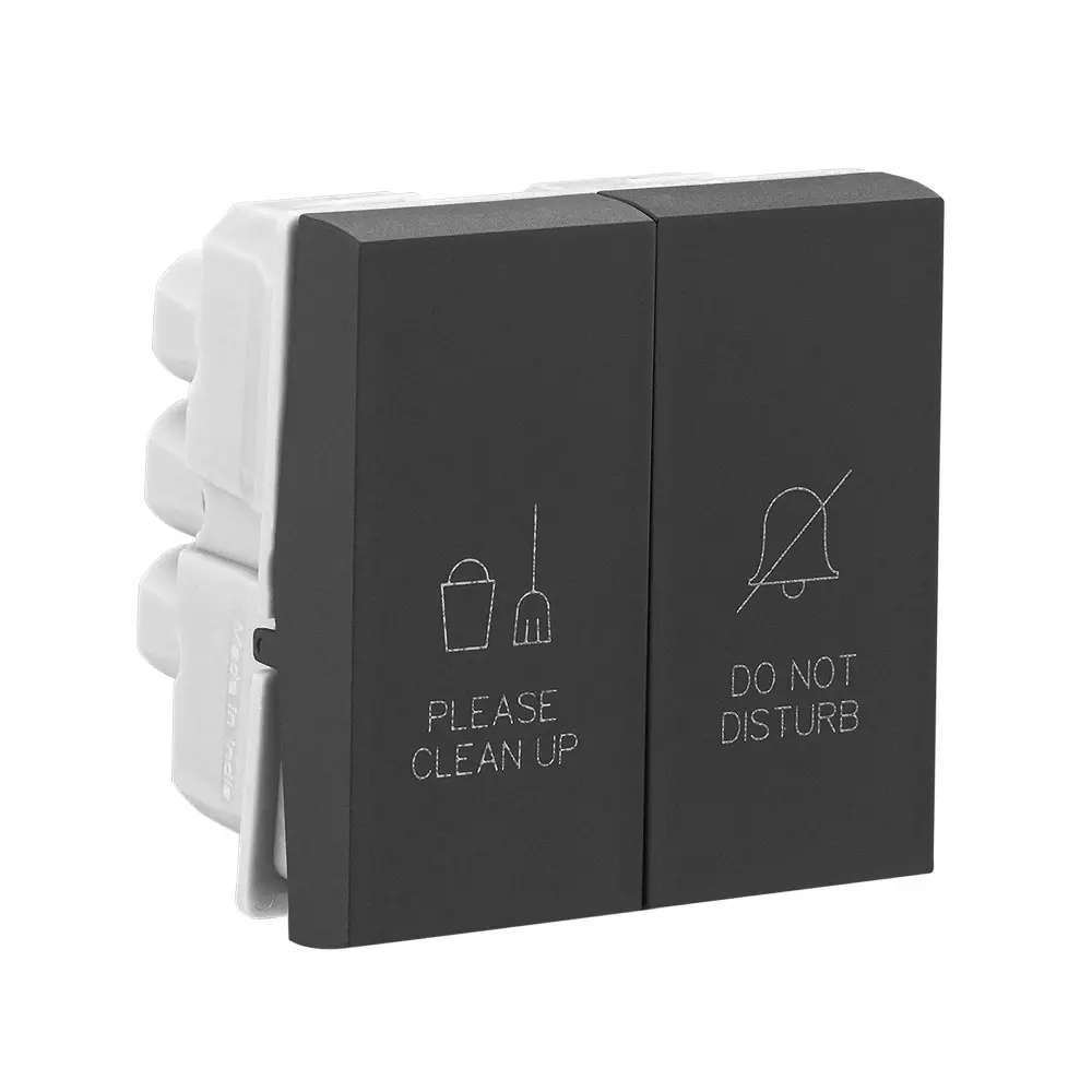 Legrand Hotel "DND and MMR" Functions Internal Allzy 2 Module Matt Black, 6812 48 (Pack of 10 Pcs)