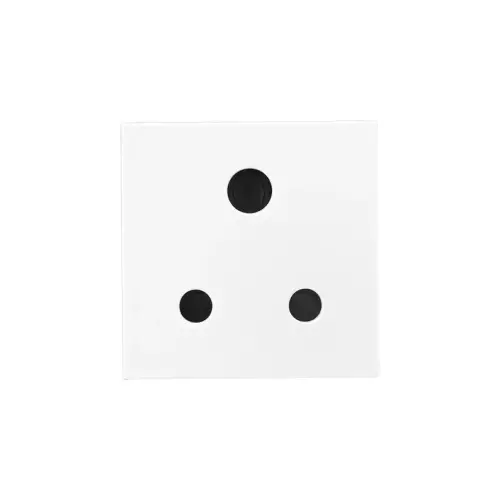 Legrand Indian Standard Socket with Shutter Myrius Classic White 6 Amp 2 Module, 6792 35