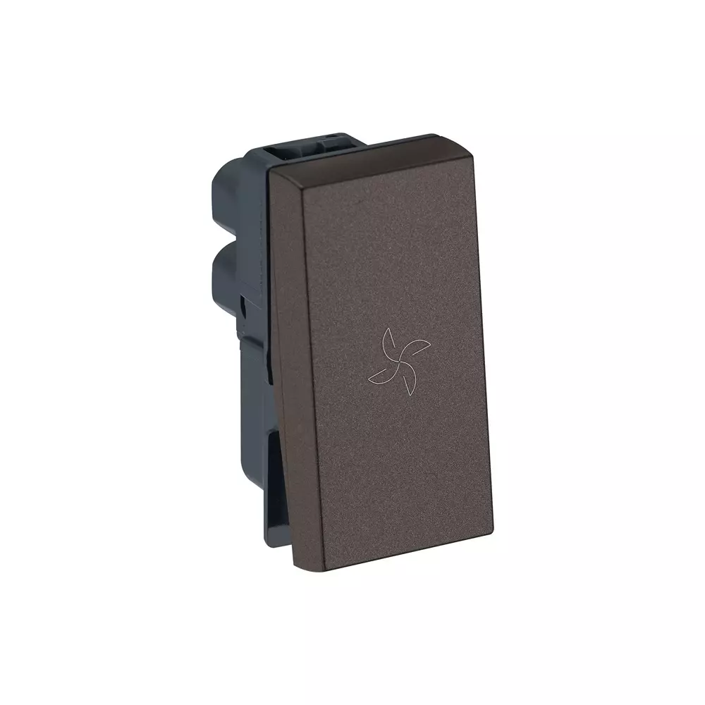 Legrand Switch with Fan Marking Myrius Charcoal Grey 6 Amp 1 Module 1 Way, 6794 04