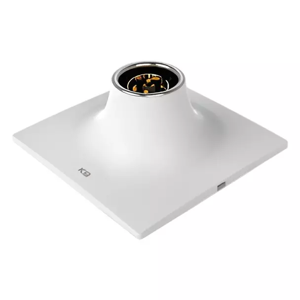 K9 Euro Croma Batten Holder Plate Type with Chrome Ring White, 9156 (Pack of 10)
