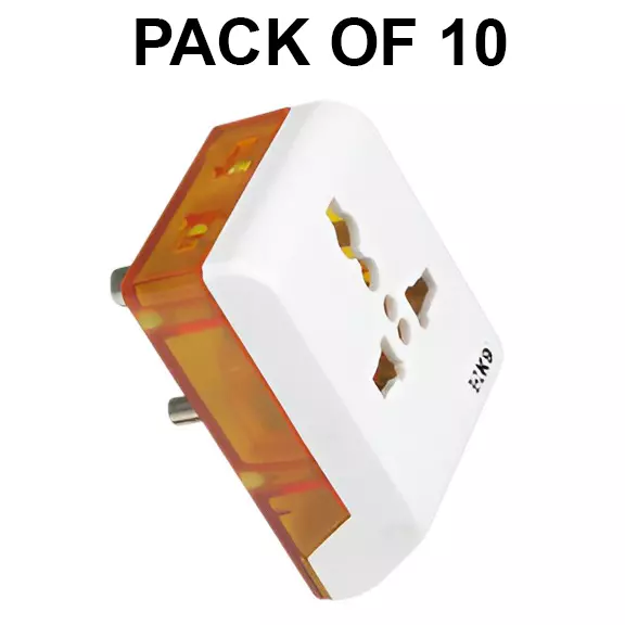K9 Euro Fame Universal Multi Plug 6 Amp White, 9922 (Pack of 10)