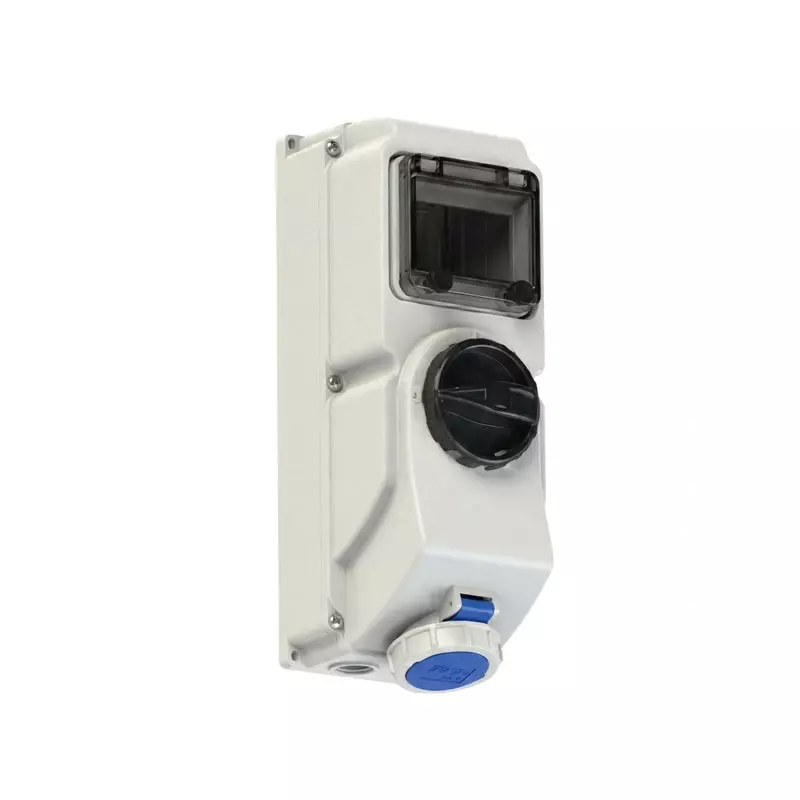 Hensel Switched Socket with Dinrail 32 Amp, IP 66/ IP 67, 3P + N + E Pole, 76252-6