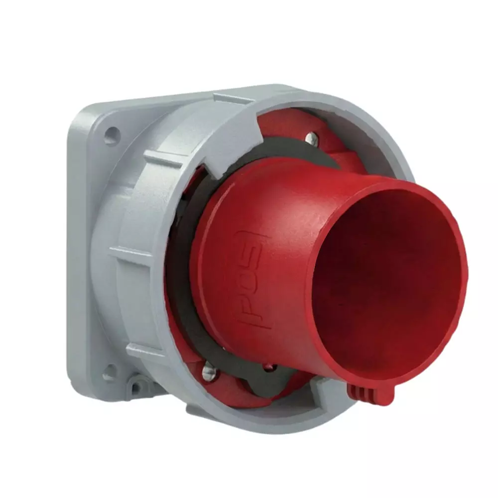 Hensel Flanged Plug Straight 125 Amp, IP 67, 3P + N + E Pole, 645-6 (Pack of 2)