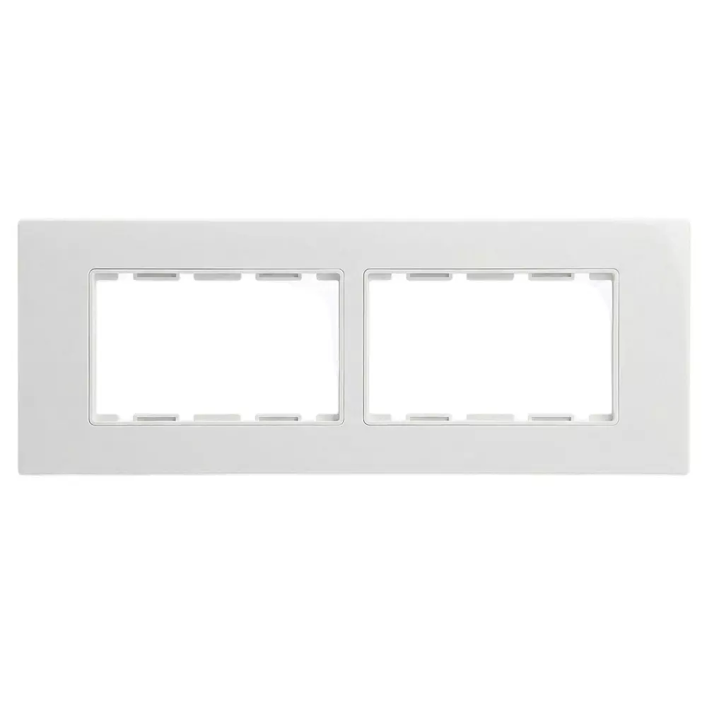 Cona GlazTouch Modular Plate White 8 Modules(Horizontal), GT 1108 (Pack of 10)