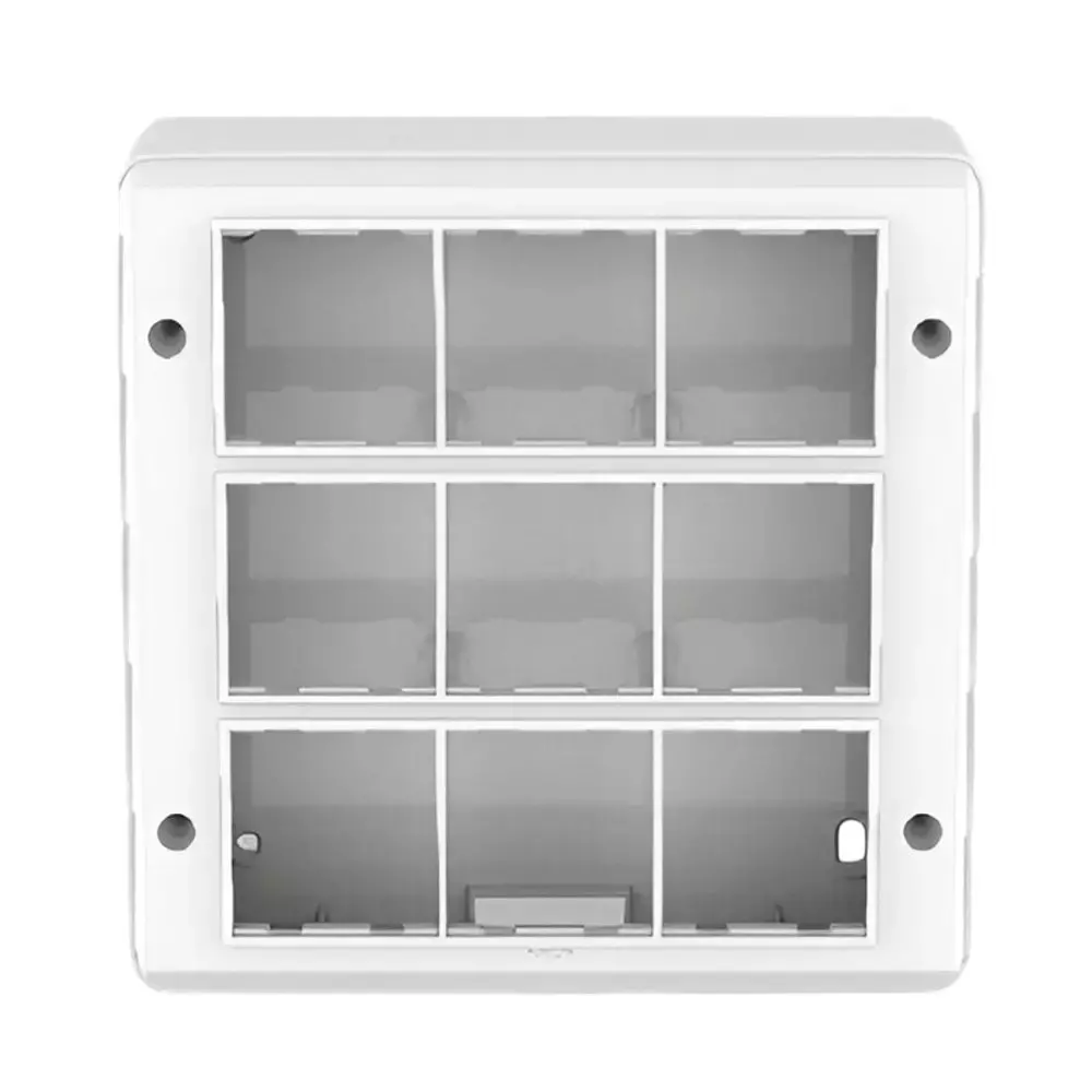 Cona Solid Box Pro Modular Surface Gang Box White 18 Modules, SB 1112 (Pack of 5)