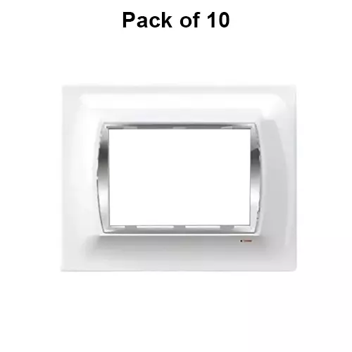 Cona Glasglow Glass Effect Modular Plate White 3 Modules, GGM 1103 (Pack of 10)