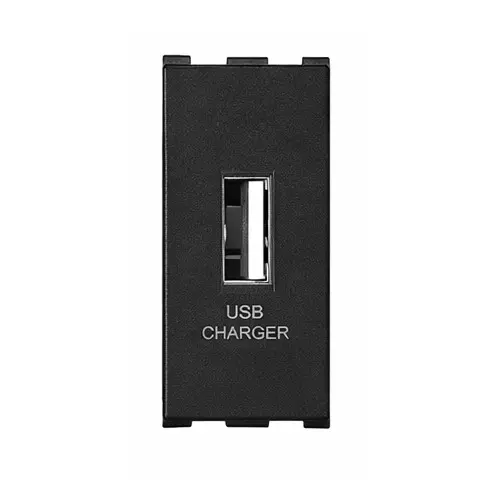 Anchor Roma Urban USB Type - A Fast Charger Socket SIngle Port 18 W 1 Module Black for Homes, Offices & Commercial Use, 66718B