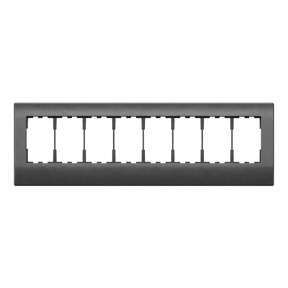Anchor Roma Plus Cover Plates Modular Horizontal 8 Module Black PVC Plastic for Industrial Use, 278208