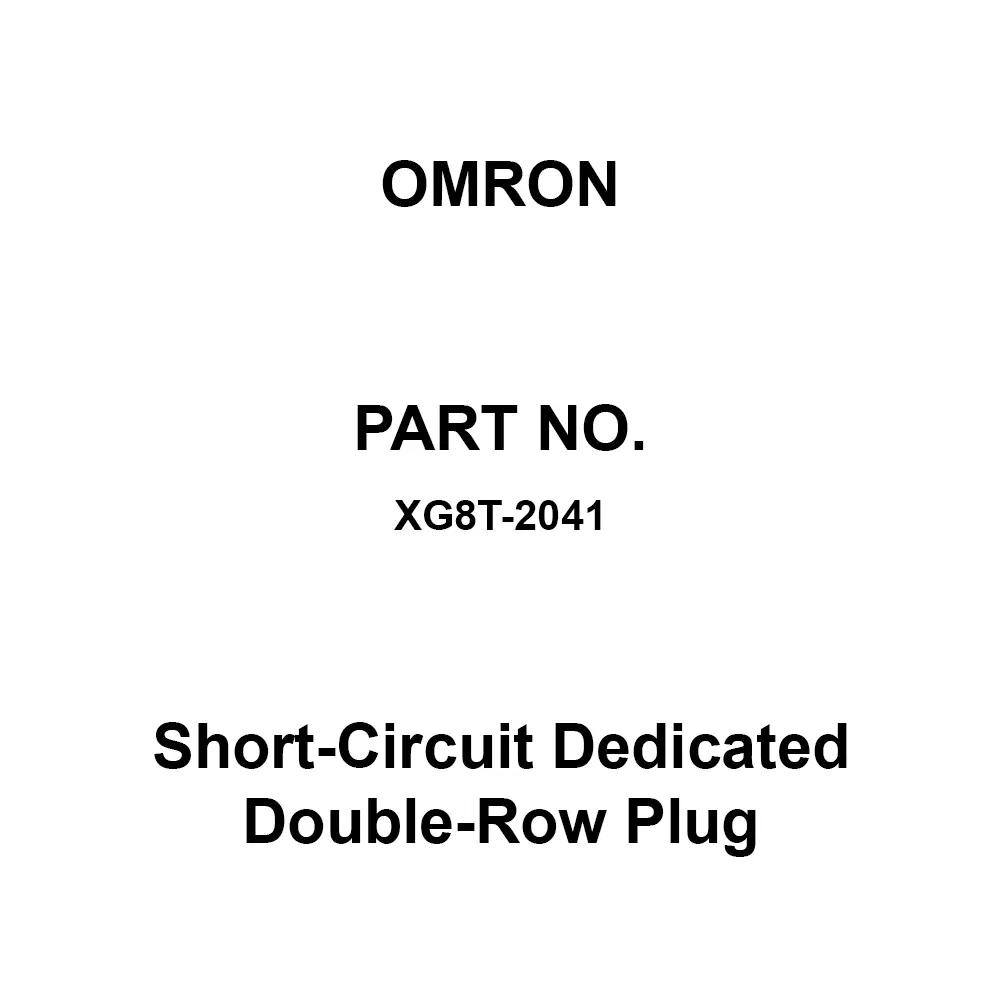 Omron Short-Circuit Dedicated Double-Row Plug 10³ mΩ or More At 500 V DC, XG8T-2041