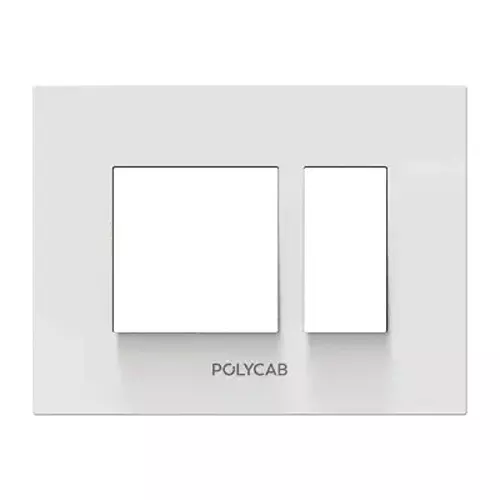 Polycab Etira Grid Frame With Cover Plate White 3 Module Polycarbonate for Industrial & Commercial Use