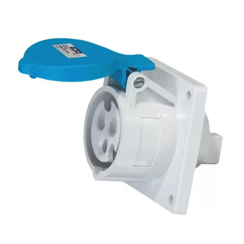BCH Panel Mounted Straight Socket 32 Amp 4 Pole Rated Voltage 415 V Polycarbonate IP44 Rating, BPX2PSS442