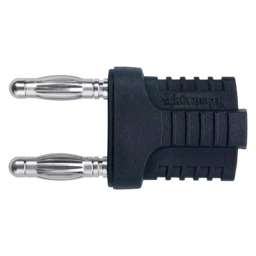 SCHUTZINGER CONN, BANANA, PLUG, 12A, BLACK, KURZ 14-4 IG MB NI / SW
