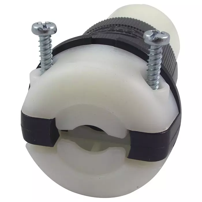 HUBBELL WIRING DEVICES POWER ENTRY, 20A, 250VAC, PA, BLK/WHT, HBL2323