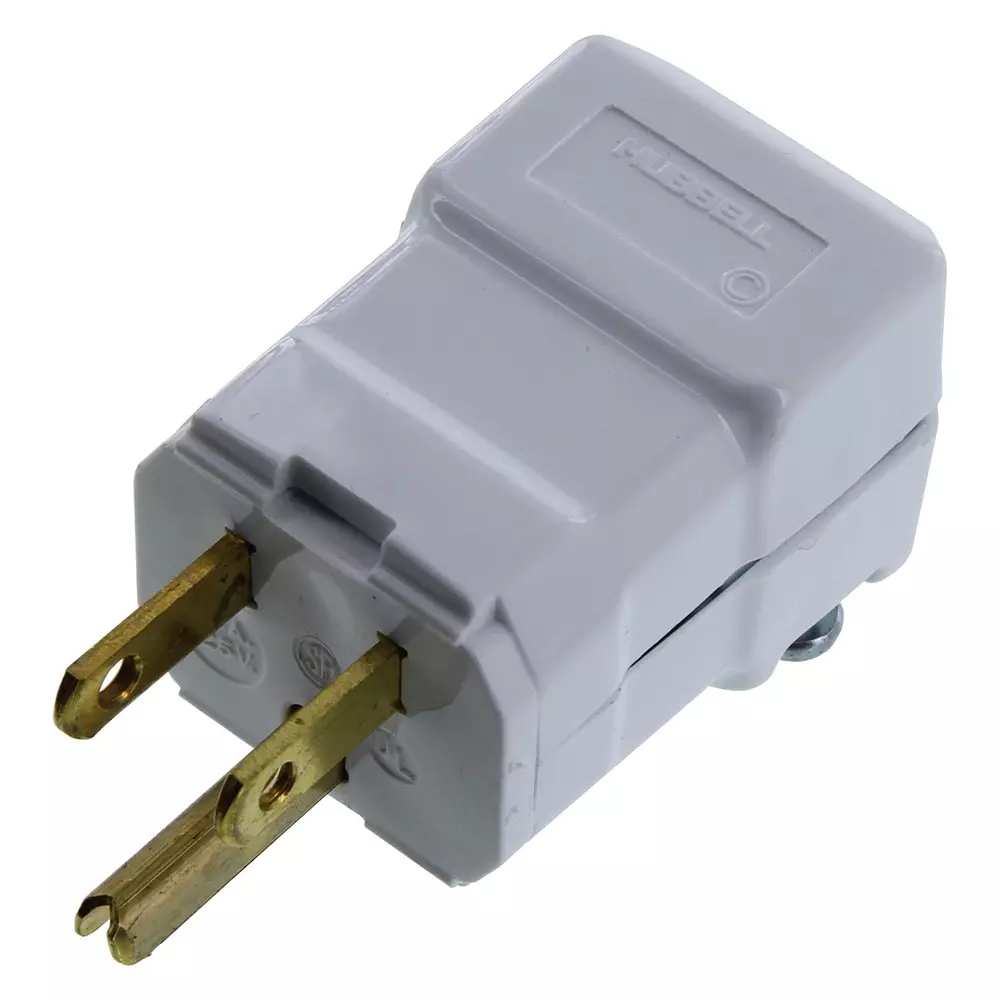 HUBBELL WIRING DEVICES Conn, Hospital Grade Pwr Entry, Plug 15A, HBL8115V