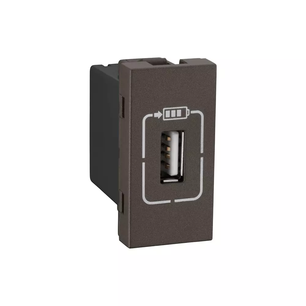 Legrand USB Charger Type A Myrius Charcoal Grey 1500 mA 1 Module, 6794 88