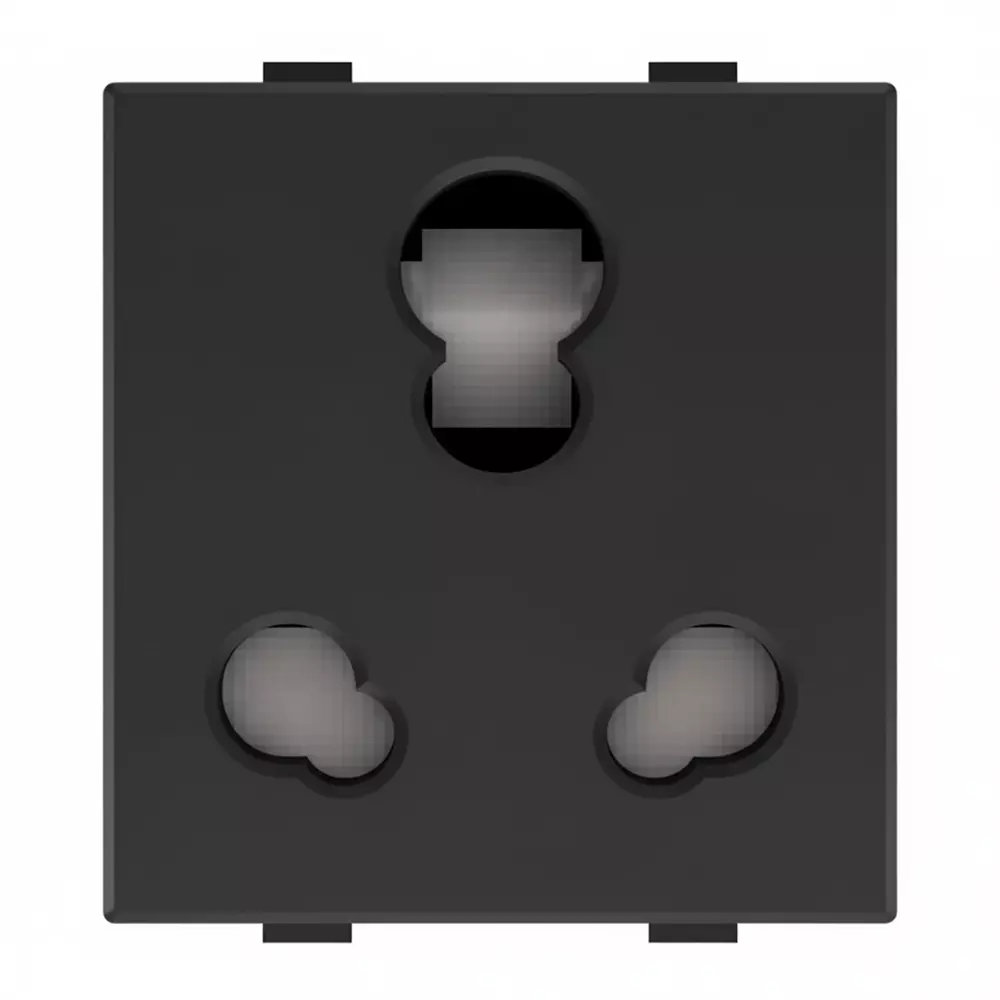 K9 Socket With Safety Shutter 2 Module 6 Amp / 13 Amp / 16 Amp Black, 9030 (Pack of 10)