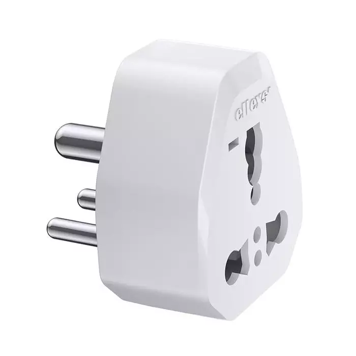 Elleys Zico 3 Pin Socket 6 A/13 A Current Type D Plug Adapter White