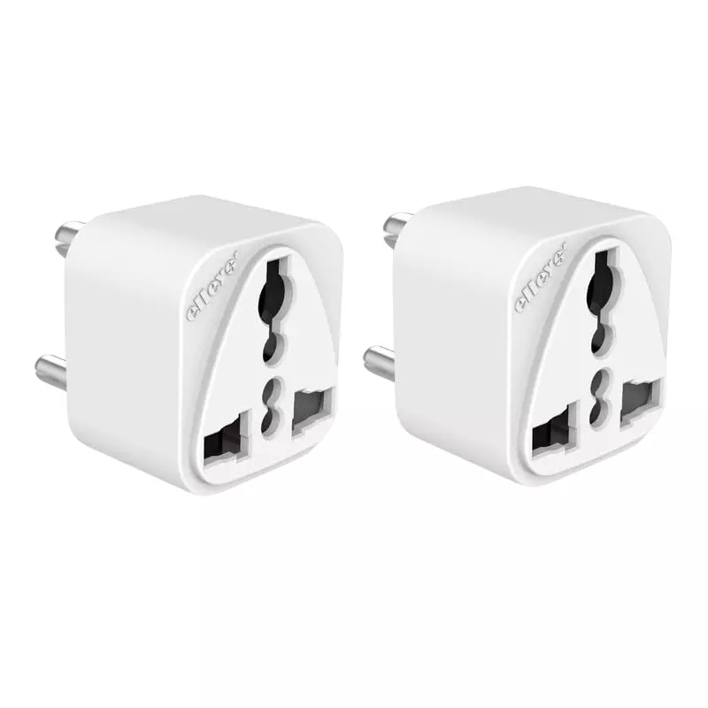 Hi-Fi ENZO 3 Pin Socket 6 A/ 13 A Current Type D Plug Adapter White (Pack of 2)