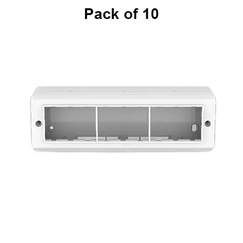 Cona Solid Box Pro Modular Surface Gang Box White 9 Modules, SB 1109 (Pack of 10)