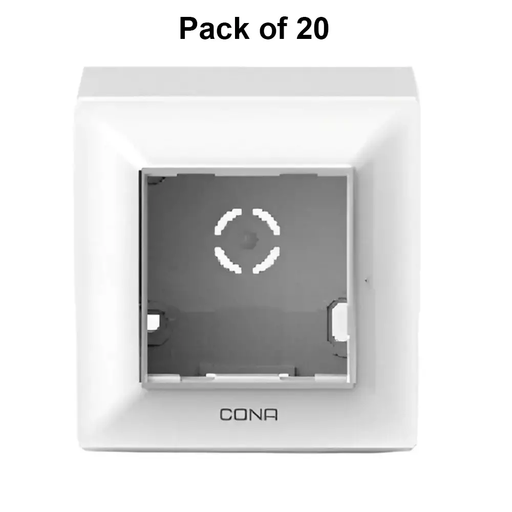 Cona Surfy Modular Surface Gang Box White 2 Modules, SB 1102 (Pack of 20)