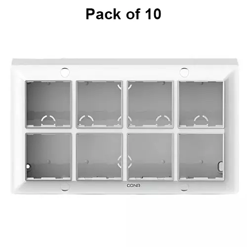 Cona Surfy Modular Surface Gang Box White 16 Modules, SB 1111 (Pack of 10)