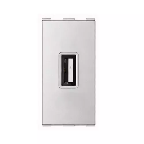 Anchor Roma Urban USB Type - A Fast Charger Socket SIngle Port 18 W 1 Module Silver for Homes, Offices & Commercial Use, 66718S