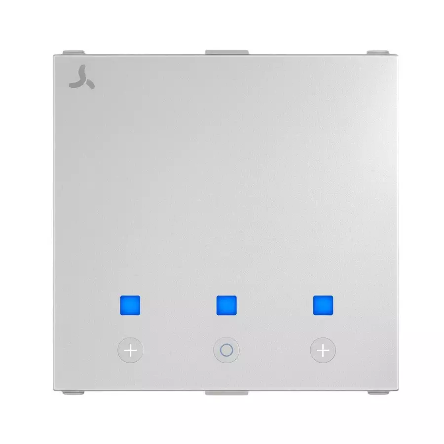 Anchor Roma Urban Smart Fan Touch Regulator 2 Module 1 Channel Silver PVC Plastic for Industrial and Home Use, 71026S