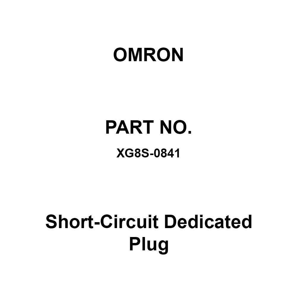 Omron Short-Circuit Dedicated Plug 10³ mΩ or More At 500 V DC, XG8S-0841