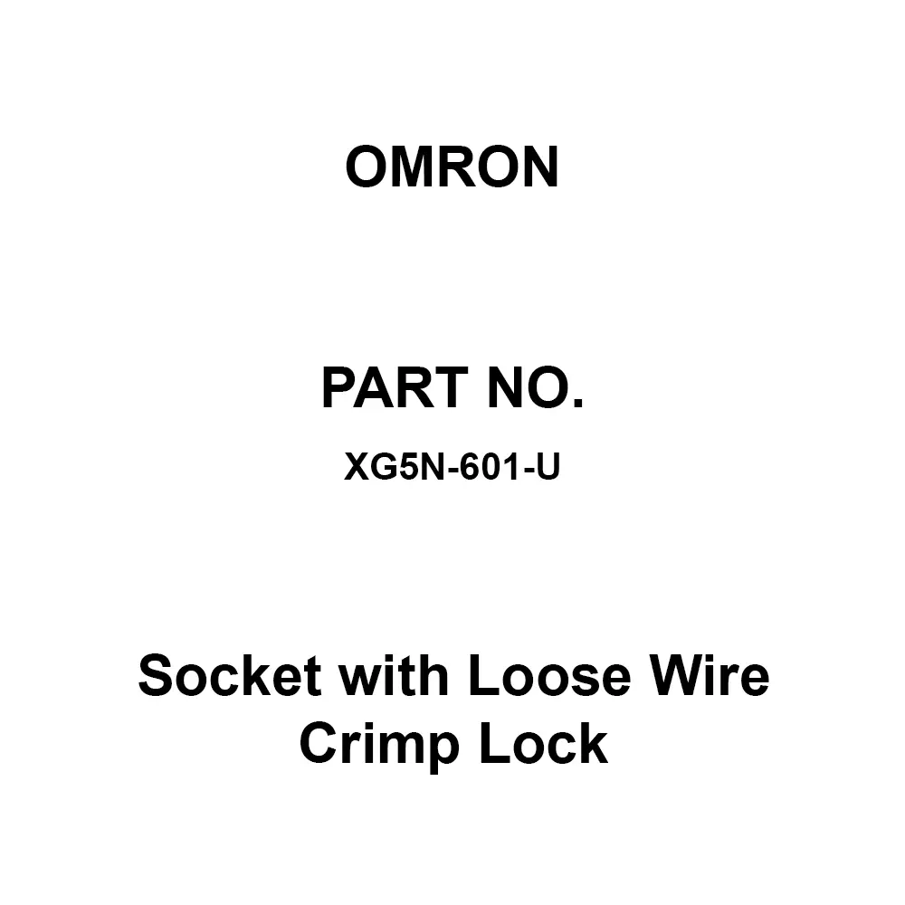 Omron Socket with Loose Wire Crimp Lock 1000 mΩ or more at 500 V DC, XG5N-601-U