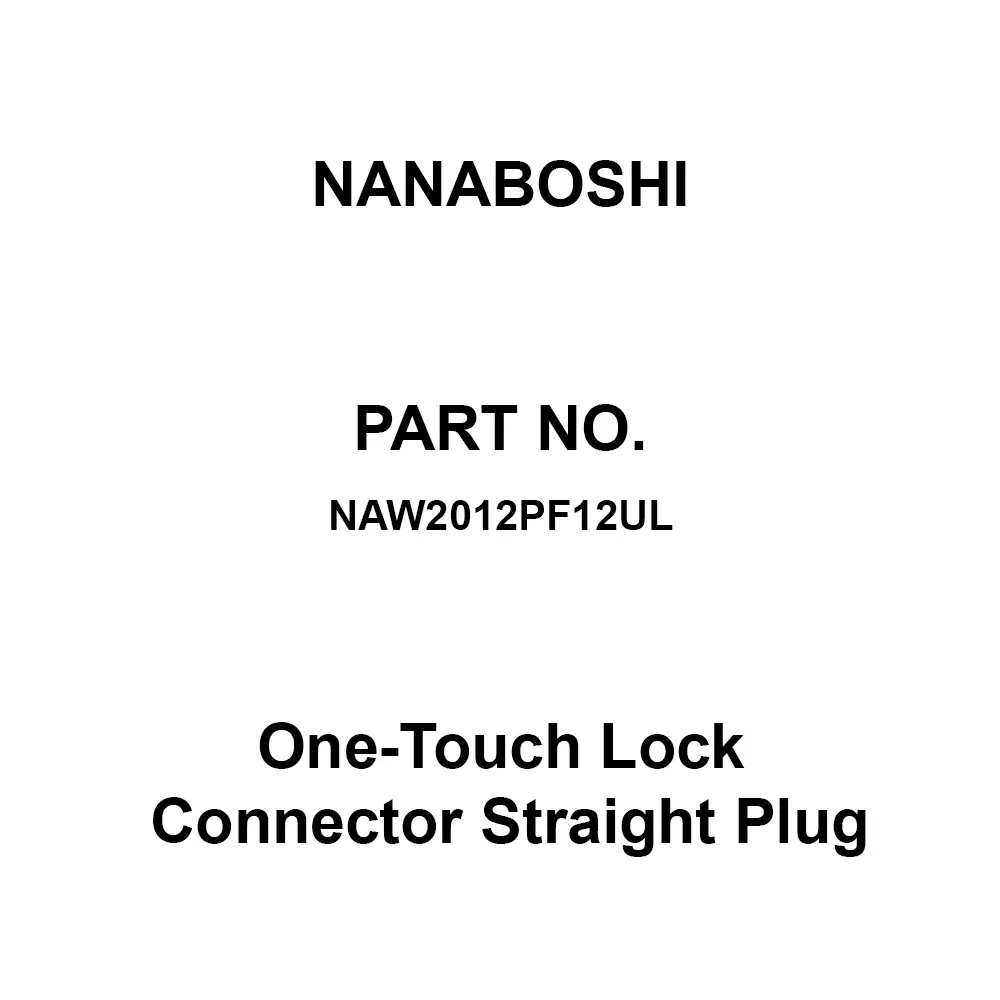 Nanaboshi One-Touch Lock Connector Straight Plug 20 Female Contact, NAW2012PF12UL