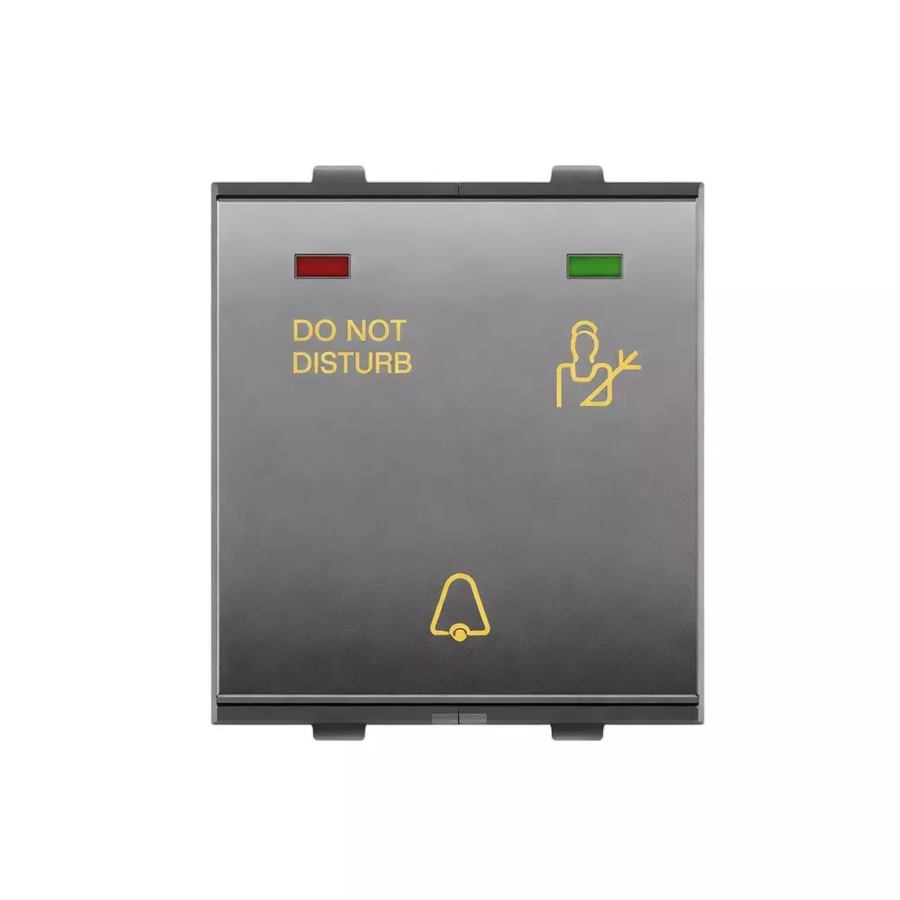 Goldmedal Nixon DND Switch Outside Room 240 V 2 Module Titanium Grey Plastic for Commecial and Industrial Use, 102569#