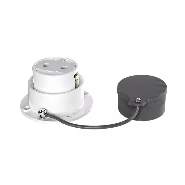 Goldmedal Air Socket White & Grey P + N (Phase + Neutral) 2 Pin 20 A Current Plastic, 07037