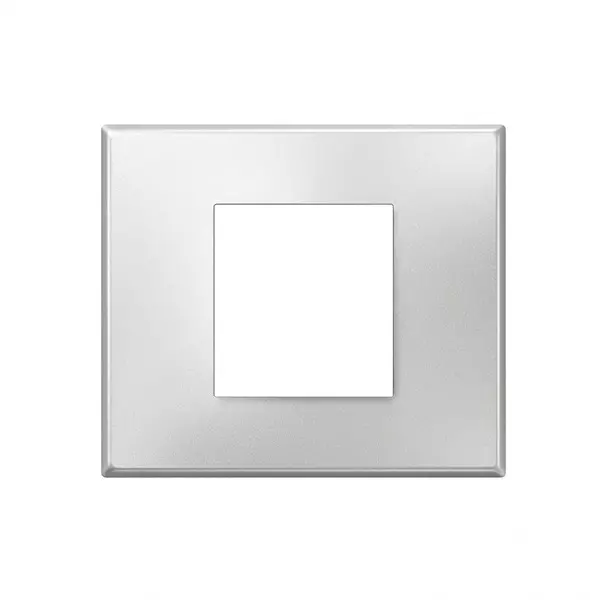 Gold Coast Cube Cover Plate 2 Module Silver Plastic for Home & Office Use, 10222-SL