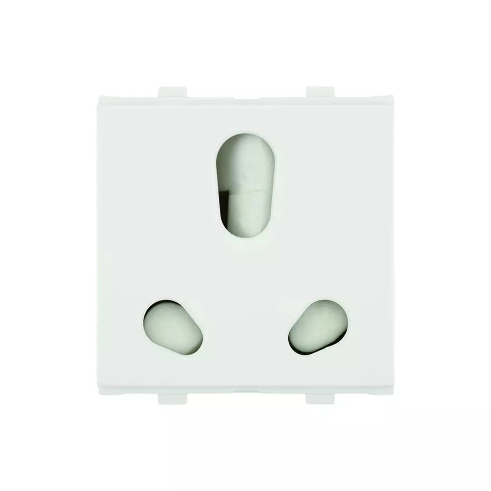 Anchor Penta Twin Socket White 2 Module 6 A / 16 A, 65205 (Pack of 10)